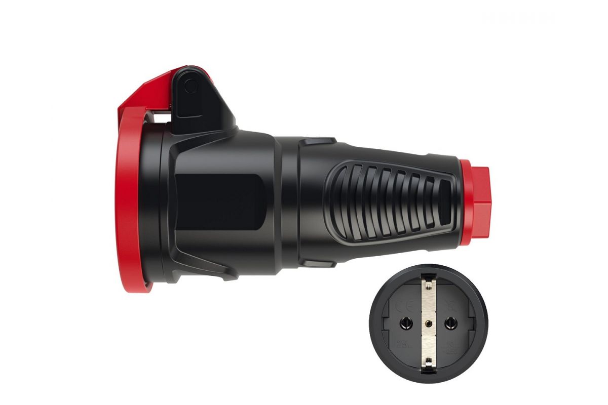 Кабельная розетка 220V 16A IP54 с подпружиненной крышкой PCE 2522-sr