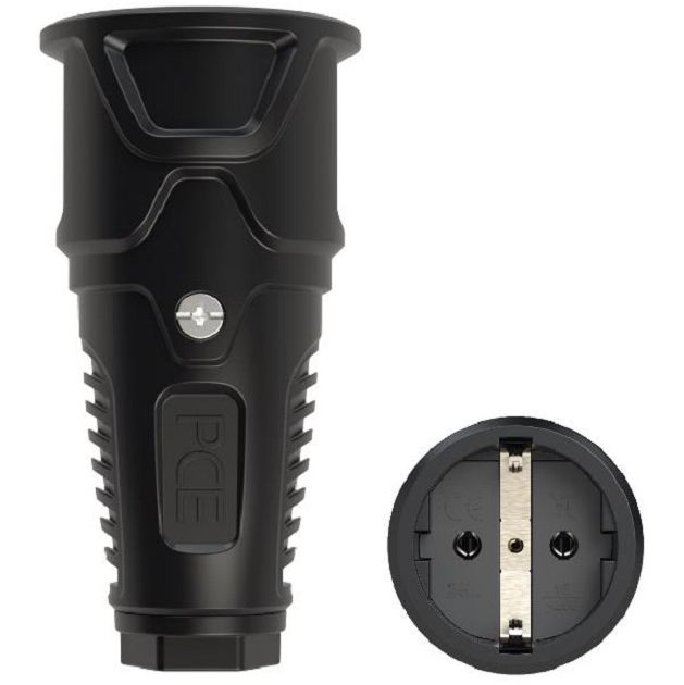 Кабельная розетка 220v 16A 2P+E IP20 PCE 2520-ss