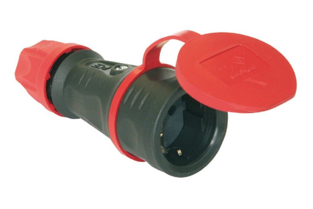Кабельная розетка 16A 220V 2P+E IP44 с крышкой PCE  25621-s