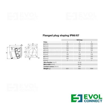 Силовые вилки 125А EVOL GROUP
