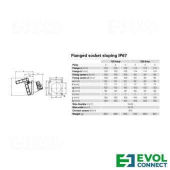 Силовые розетки 125А EVOL GROUP
